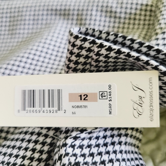 NWT ELIZA J short sleeves ruffle sheath dress black and white - Picture 8 of 9